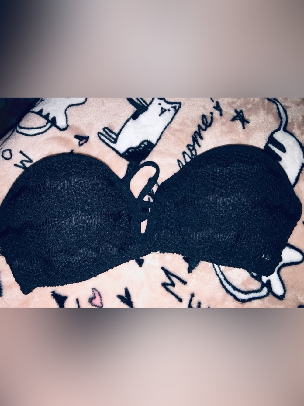 Billabong Black Lace Lift Bra with Strappy Front, S, NWOT